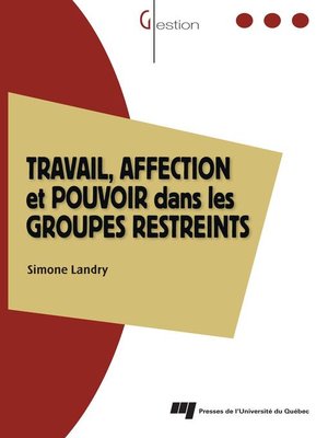 cover image of Travail, affection et pouvoir dans les groupes restreints